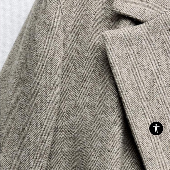 New with tags Straight cut herringbone blazer - Picture 3 of 4